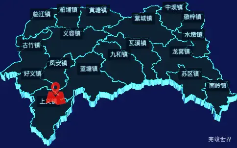 echarts河源市紫金县geoJson地图3d地图自定义图标